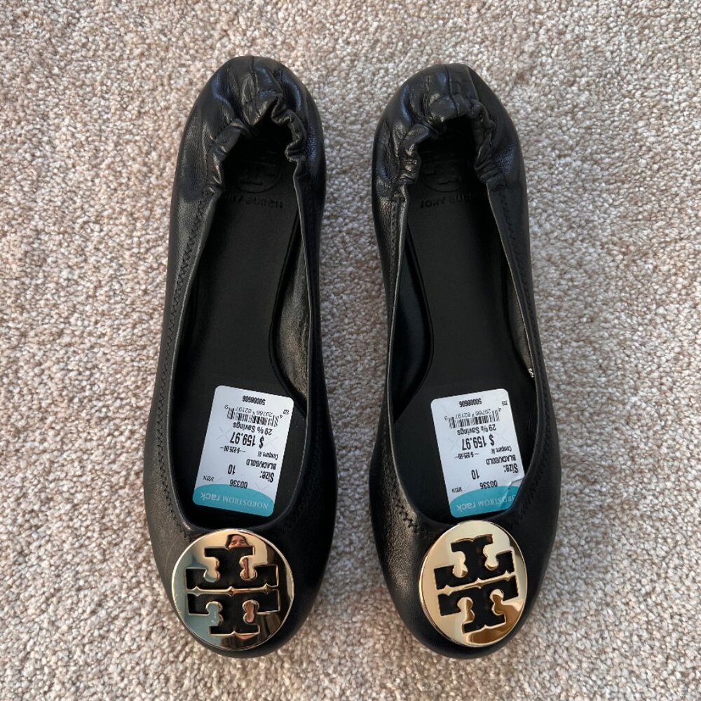 Tory Burch classic ballet slippers size 10 never worn